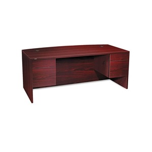 HON COMPANY 10595NN 10500 Series Bow Front Desk, 3/4-Height Dbl Peds, 72 x 36 x 29-1/2, Mahogany by HON COMPANY