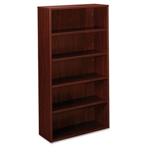 BASYX BL2194NN BL Laminate Series Five Shelf Bookcase, 32w x 13 13/16d x 65 3/8h, Mahogany by BASYX