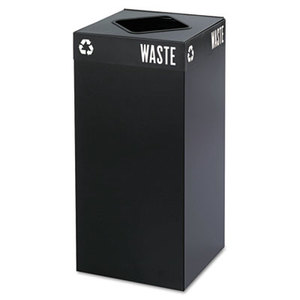 Safco Products 2982BL Public Square Recycling Container, Square, Steel, 31gal, Black by SAFCO PRODUCTS