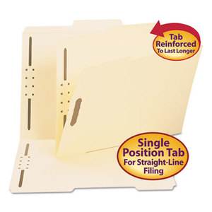 SMEAD MANUFACTURING COMPANY 14580 Folder, Two Fasteners, 2/5 Cut Right Center, Top Tab, Letter, Manila, 50/Box by SMEAD MANUFACTURING CO.