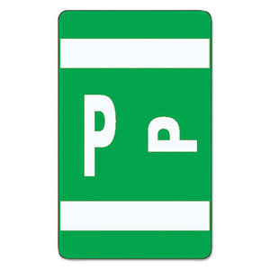 SMEAD MANUFACTURING COMPANY 67186 Alpha-Z Color-Coded Second Letter Labels, Letter P, Dark Green, 100/Pack by SMEAD MANUFACTURING CO.