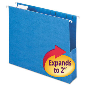 SMEAD MANUFACTURING COMPANY 64250 2" Capacity Closed Side Flexible Hanging File Pockets, Letter, Sky Blue, 25/Box by SMEAD MANUFACTURING CO.