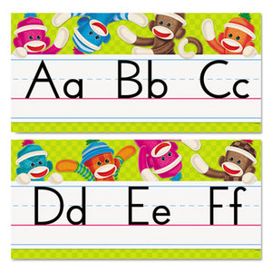 TREND ENTERPRISES, INC. T8415 Sock Monkeys Alphabet Line Bulletin Board Set, 16 3/4 x 8 1/2, 12 pieces by TREND ENTERPRISES, INC.