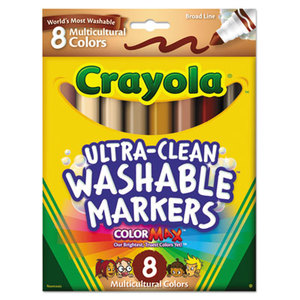 BINNEY & SMITH / CRAYOLA 587801 Washable Markers, Conical Point, Multicultural Colors, 8/Pack by BINNEY & SMITH / CRAYOLA