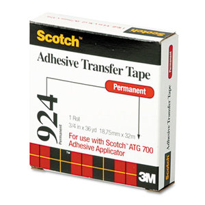 3M 92434 Adhesive Transfer Tape Roll, 3/4" Wide x 36yds by 3M/COMMERCIAL TAPE DIV.