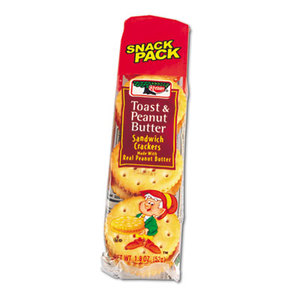 Sandwich Crackers, Peanut Butter, 8 Cracker Snack Pack, 12/Box by KELLOGG'S