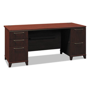 Bush Industries, Inc 2972CSA1-03 Enterprise Collection 72W Double Pedestal Desk, Harvest Cherry (Box 1 of 2) by BUSH INDUSTRIES