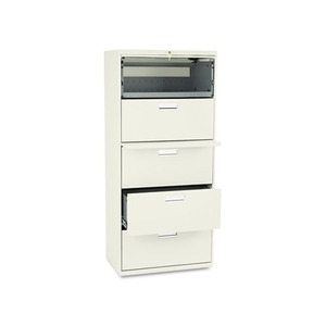HON COMPANY 675LL 600 Series Five-Drawer Lateral File, 30w x 19-1/4d, Putty by HON COMPANY
