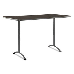 ICEBERG ENTERPRISES, LLC 69324 ARC Sit-to-Stand Tables, Rectangular Top, 36w x 72d x 42h, Walnut/Gray by ICEBERG ENTERPRISES