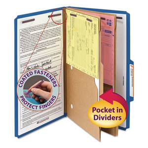 SMEAD MANUFACTURING COMPANY 19077 Pressboard Classification Folders, Two Pocket Dividers, Legal, Dark Blue, 10/Box by SMEAD MANUFACTURING CO.