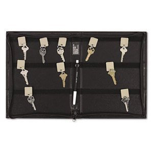 PM Company, LLC 4988 Security-Backed Zippered Case, 48-Key, Vinyl, Black, 9 x 1 x 11 5/8 by PM COMPANY