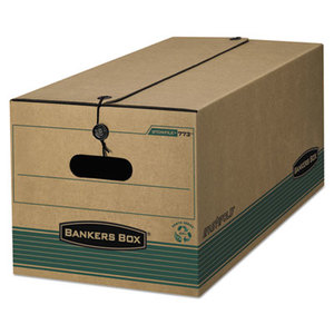 Fellowes, Inc 00774 STOR/FILE Extra Strength Storage Box, Legal, String/Button, Kraft/Green, 12/CT by FELLOWES MFG. CO.