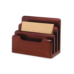 ROLODEX 23420 Wood Tones Desktop Sorter, Three Sections, Wood, Mahogany by ROLODEX