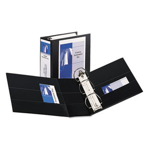 Avery 09900 Durable View Binder w/Locking EZD Rings, 11 x 8 1/2, 4" Cap, Black by AVERY-DENNISON