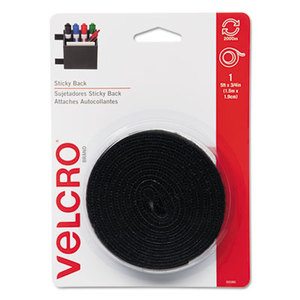 Velcro Industries B.V 90086 Sticky-Back Hook and Loop Fastener Tape with Dispenser, 3/4 x 5 ft. Roll, Black by VELCRO USA, INC.