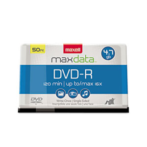 Maxell 638011 DVD-R Discs, 4.7GB, 16x, Spindle, Gold, 50/Pack by MAXELL CORP. OF AMERICA