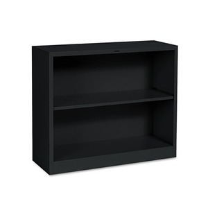HON COMPANY S30ABCP Metal Bookcase, Two-Shelf, 34-1/2w x 12-5/8d x 29h, Black by HON COMPANY