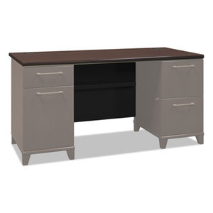 Bush Industries, Inc 2960MCA2-03 Enterprise Collection 60W Double Pedestal Desk, Mocha Cherry (Box 2 of 2) by BUSH INDUSTRIES
