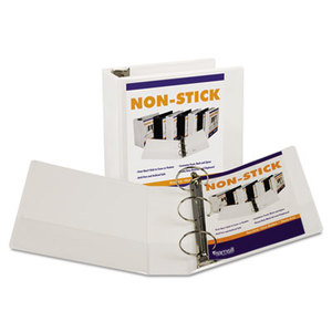 SAMSILL CORPORATION 18497 Nonstick Round Ring View Binder, 11 x 8-1/2, 4" Capacity, White by SAMSILL CORPORATION