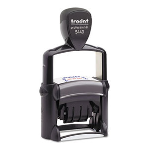 Trodat Professional 5-in-1 Date Stamp, Self-Inking, 1 1/8 x 2, Blue/Red by U. S. STAMP & SIGN
