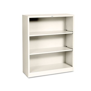 HON COMPANY S42ABCL Metal Bookcase, Three-Shelf, 34-1/2w x 12-5/8d x 41h, Putty by HON COMPANY