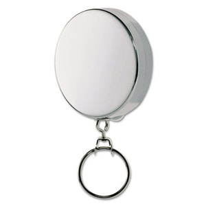 MMF INDUSTRIES 201490150 Key Reel with 24" Retractable Chain, 2" Dia., Nickel, Silver by MMF INDUSTRIES