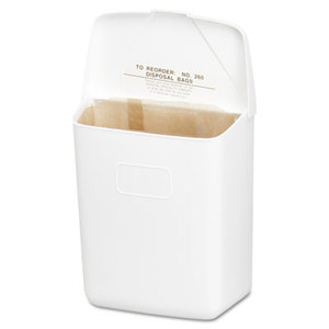 Hospeco HOS 250/201W Wall Mount Sanitary Napkin Receptacle, Plastic, 1gal, White by HOSPECO