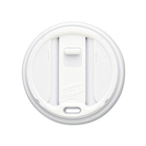 Reclosable Lids for 12 & 16oz Hot Cups, White, 100 Lids/Pack, 10 Packs/Carton by DIXIE FOOD SERVICE