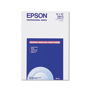 Epson Corporation S041327 Premium Photo Paper, 68 lbs., Semi-Gloss, 13 x 19, 20 Sheets/Pack by EPSON AMERICA, INC.
