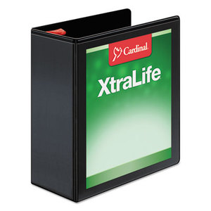 Cardinal Brands, Inc 26341 XtraLife ClearVue Non-Stick Locking Slant-D Binder, 4" Cap, 11 x 8 1/2, Black by CARDINAL BRANDS INC.