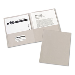 Avery 47990 Two-Pocket Portfolio, Embossed Paper, 30-Sheet Capacity, Gray, 25/Box by AVERY-DENNISON