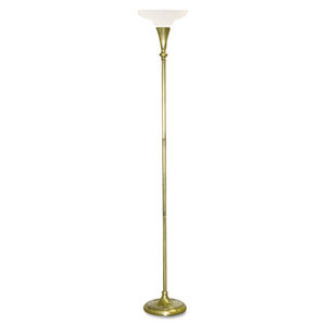 Incandescent 3-Level Torchiere, Alabaster Shade, 68-1/2"h, Antique Brass by LEDU CORP.