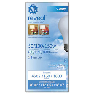 General Electric Company 48712 50/150RVL PQ Three-Way Incandescent Globe Bulb, 50/100/150 Watts by GENERAL ELECTRIC CO.