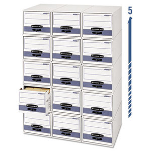 Fellowes, Inc 00312 STOR/DRAWER Steel Plus Storage Box, Legal, White/Blue, 6/Carton by FELLOWES MFG. CO.