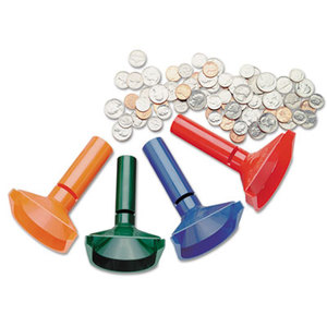 MMF INDUSTRIES 224000400 Color-Coded Coin Counting Tubes f/Pennies Through Quarters by MMF INDUSTRIES