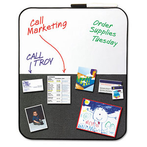 Self-Stick/Dry Erase Combination Board, 22 x 18, Gray/White, Black Frame by 3M/COMMERCIAL TAPE DIV.