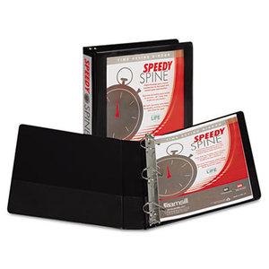 SAMSILL CORPORATION 19150C Speedy Spine Heavy-Duty D-Ring View Binder, 11 x 8 1/2, 1 1/2" Cap, Black by SAMSILL CORPORATION