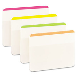 3M 686F-1BB Durable File Tabs, 2 x 1 1/2, Striped, Assorted Fluorescent Colors, 24/Pack by 3M/COMMERCIAL TAPE DIV.