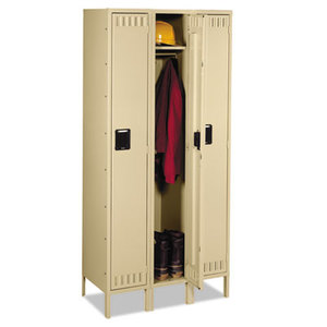 Tennsco Corp STS1218723 Single Tier Locker with Legs, Three Units, 36w x 18d x 78h, Sand by TENNSCO