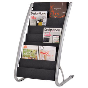 Alba, Inc DDEXPO8 Literature Floor Rack, 16 Pocket, 13 1/3 x 19 2/3 x 36 2/3, Silver Gray/Black by ALBA