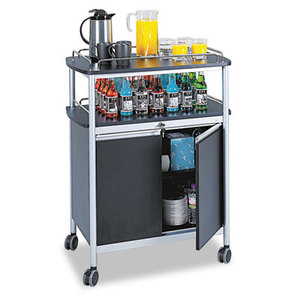 Safco Products 8964BL Mobile Beverage Cart, 33-1/2w x 21-3/4d x 43h, Black by SAFCO PRODUCTS