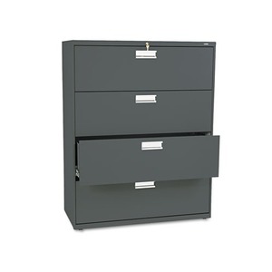 600 Series Four-Drawer Lateral File, 42w x 19-1/4d, Charcoal by HON COMPANY
