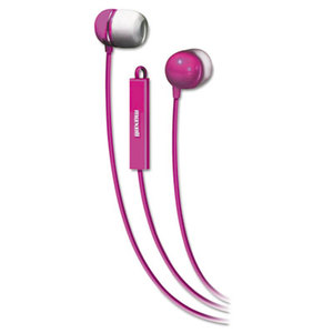 Maxell 190304 In-Ear Buds with Built-in Microphone, Pink by MAXELL CORP. OF AMERICA