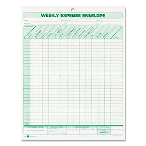 Tops Products 1242 Weekly Expense Envelope, 8 1/2 x 11, 20 Forms by TOPS BUSINESS FORMS