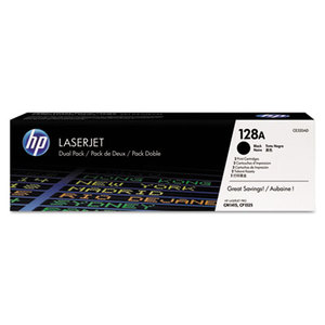 Hewlett-Packard CE320AD HP 128A, (CE320A-D) 2-pack Black Original LaserJet Toner Cartridges by HEWLETT PACKARD