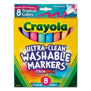 BINNEY & SMITH / CRAYOLA 587816 Washable Markers, Conical Point, Tropical Colors, 8/Set by BINNEY & SMITH / CRAYOLA