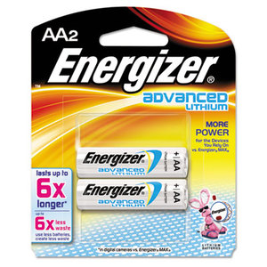 EVEREADY BATTERY EA91BP2 Advanced Lithium Batteries, AA, 2/Pack by EVEREADY BATTERY