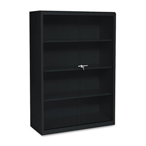 Executive Steel Bookcase With Glass Doors, Three-Shelf, 36w x 15d x 42h, Black by TENNSCO