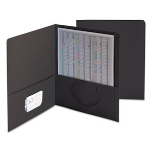 SMEAD MANUFACTURING COMPANY 87853 Two-Pocket Folder, Textured Heavyweight Paper, Black, 25/Box by SMEAD MANUFACTURING CO.