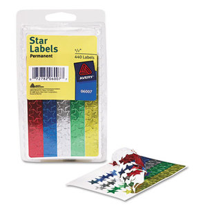 Avery 06007 Colored Foil Stars, 1/2" dia, Assorted Colors, 440/Pack by AVERY-DENNISON